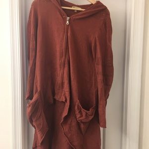 Democracy Rust High-Low Zip-Up Jacket